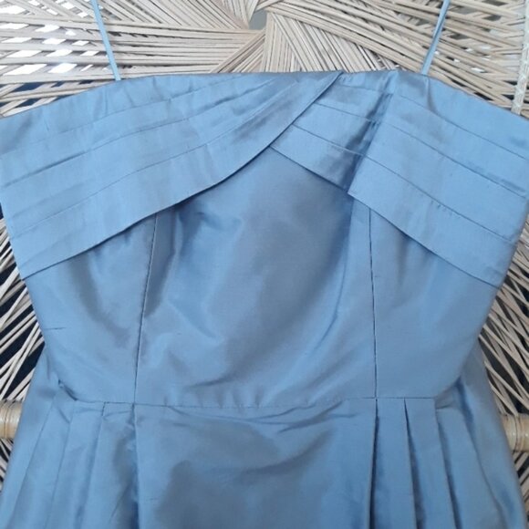 J. Crew Strapless Silk Cocktail Dress, Silver - Picture 2 of 8